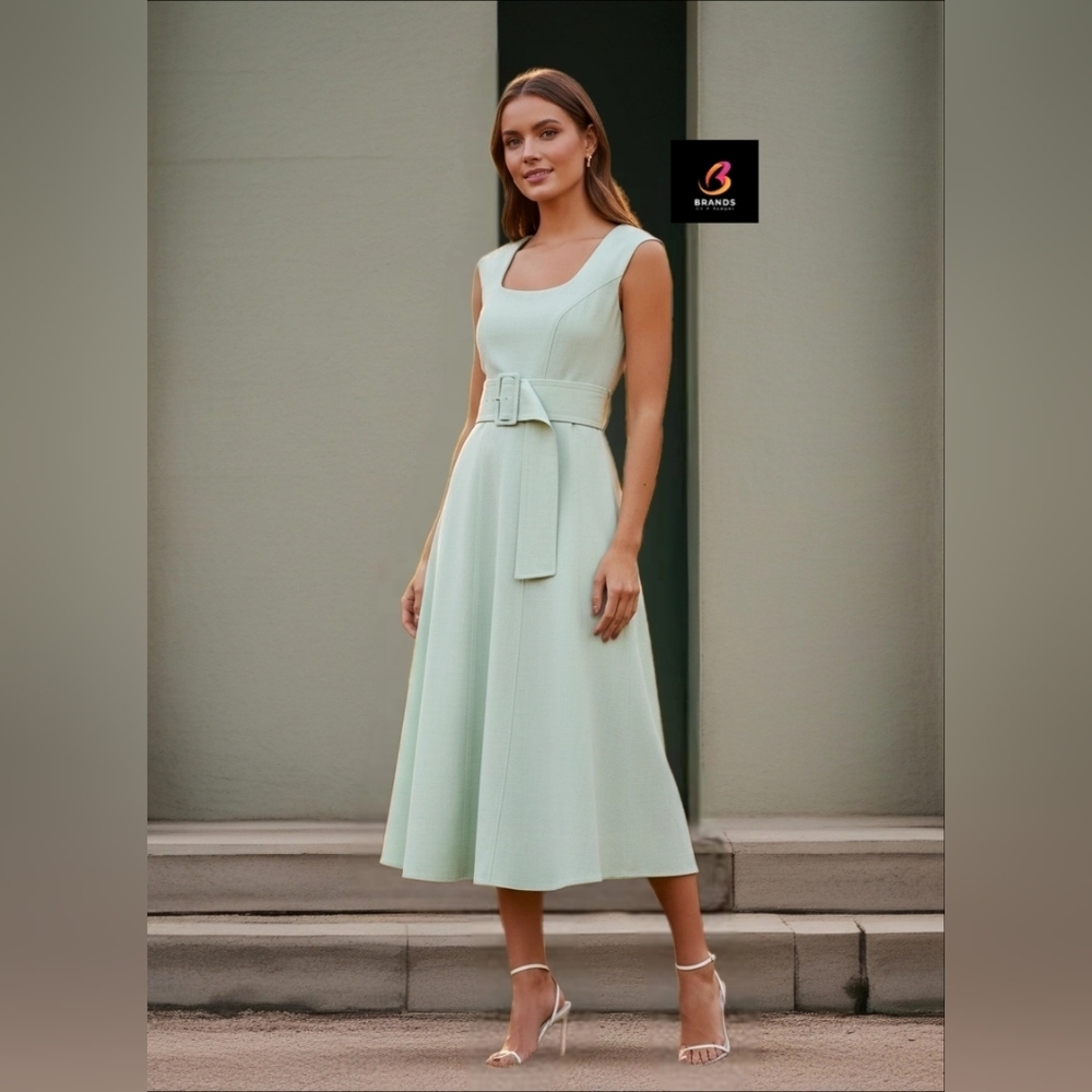 MARELLA Light Green BELTED Midi Dress MSRP$525